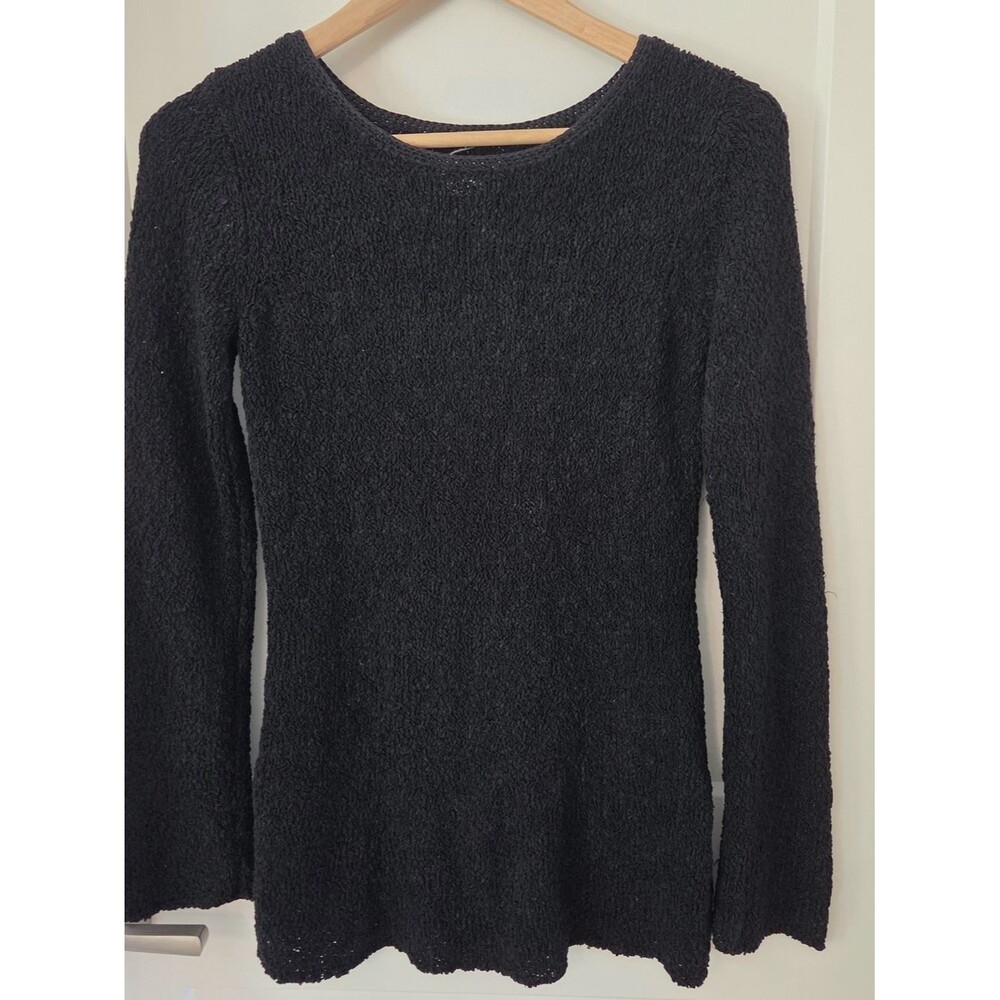 Tommy Bahama Black Silk Blend Knit Tunic Sweater XS Coastal Classic Resortwear
